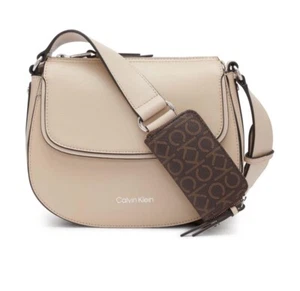 Calvin Klein Handbag Bella Novelty Crossbody Leather Bag Sand AUTHENTIC NEW - Imagen 1 de 9