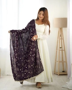 Indian Pakistani Women's Dress Salwar Kameez Sharara Suit Garara Gowns Readymade - Picture 1 of 19