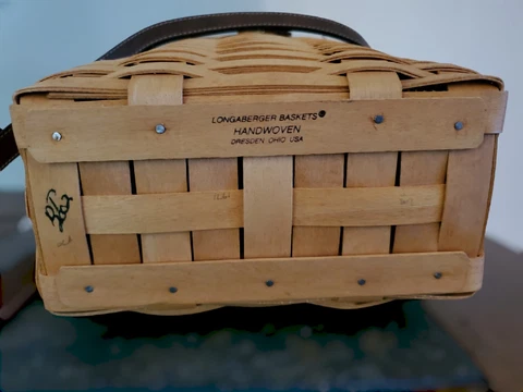 Longaberger Country Collection Large Saddlebrook Purse Basket  2002/ Liner Cover