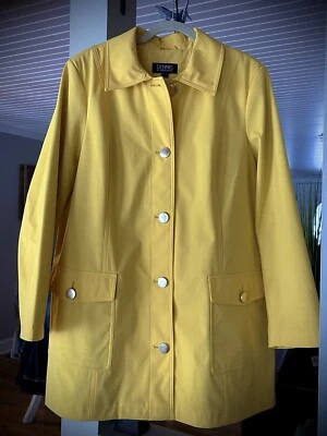 NUEVO SIN ETIQUETAS Dennis Basso Impermeable Chaqueta de Primavera Forrada XL Elegante! Foto 1 de 4