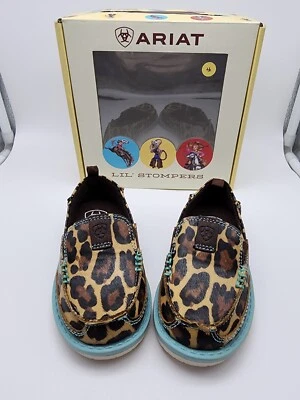 Ariat Western Casual LIL’ STOMPERS Natalie Leopard Brown/ Turquoise Baby Girl 4 - Image 1 of 4