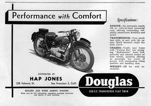 1948 Douglas 350 Transverse Flat Twin Motorcycle Original Ad  - Picture 1 of 1
