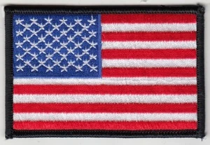USA American Flag (B) iron-on Embroidered Patches 3.5"x2.25" iron-on - Picture 1 of 1