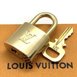 LOUIS VUITTON PadLock Lock & Key Brass Gold Authentic Number random JP Used - Picture 1 of 18