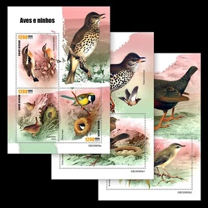 Birds and Nests MNH Stamps 2023 Guinea-Bissau M/S + 2 S/S - Picture 1 of 4