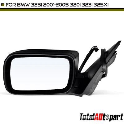 Espejo retrovisor eléctrico negro con plegable manual para BMW E46 320i 330i lado izquierdo del conductor Foto 1 de 4
