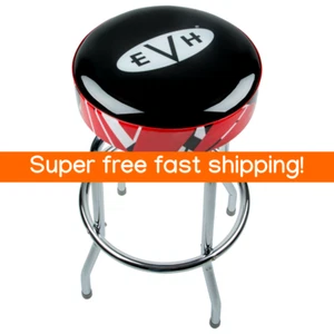 EVH 30 Inch Barstool EVH Logo Barstool with Red / White / Black Striped Trim - Picture 1 of 4