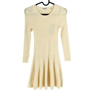 GUESS Girls Beige Knitted Flared Long Sleeves Dress Size 10 Years 140 cm - Image 1 of 4