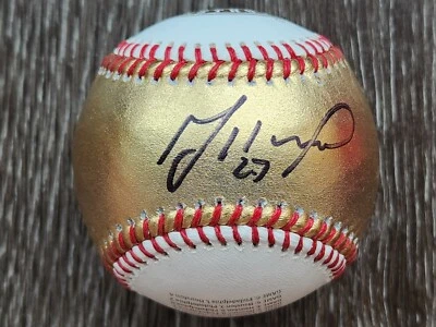 Jose Altuve Gold & White Signed Autographed OML Baseball Houston Astros- Beckett - Image 1 of 4