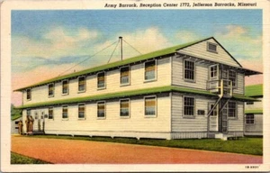 Postcard Army Barrack, Reception Center, Jefferson Barracks, Missouri - Picture 1 of 2