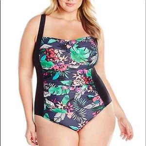 Coastal Blue Front-Twist Einteiler Badeanzug (1X) Neu mit Etikett - Bild 1 von 4