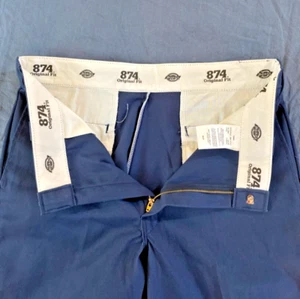 Dickies 874 Mens 36x28 Blue Original Fit Work Pants - Picture 1 of 7