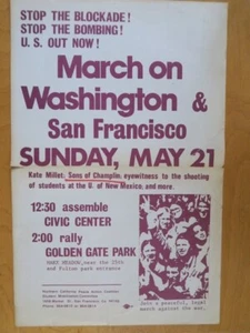 1970 Anti-Vietnam Krieg Poster: Sons of Champlin Kate Millet ORIGINAL KEINE KOPIE - Bild 1 von 1