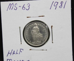 1981 Switzerland 1/2 Franc AU - Picture 1 of 2