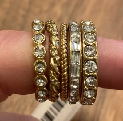 NWT Goldtone Ann Taylor Set Of 5 Stacking Rings - Image 1 of 2