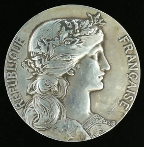 FRANKREICH - SANTA FE ARGENTINA 1909 FRANZÖSISCHE SCHULE AUGEN RIESIGE SILBERMEDAILLE von DUPUIS - Bild 1 von 3