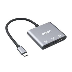 Onten 9175S 3 in 1 USB-C / Typ-C auf HDMI Adapter (grau) - Bild 1 von 7