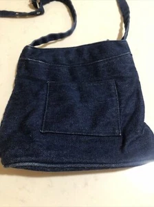 Organizing Crossbody Bag Flat Zip Pocket Travel Purse Blue Cotton - Picture 1 of 4