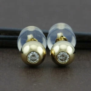 Pendientes de bola de diamante genuinos de 18 quilates YG 5 mm - 1 par - Imagen 1 de 10