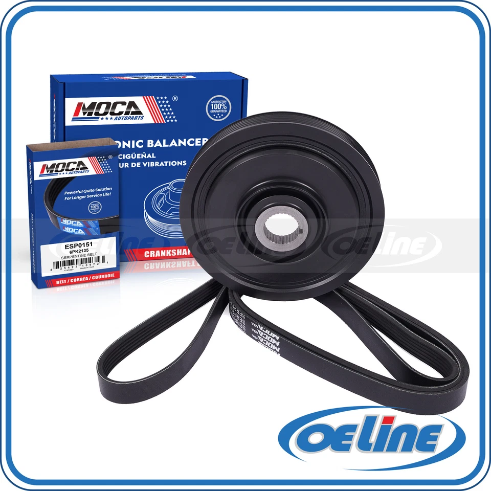 Harmonic Balancer Serpentine Belt for Acura MDX TL Honda Accord Odyssey Pilot V6 - Image 1 of 4