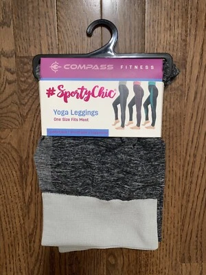 Leggings deportivos elegantes de yoga Compass Fitness para mujer, talla única, gris/gris Foto 1 de 2
