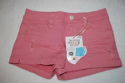 Jr Womens SALMON PINK YMI JEAN SHORTS Cuffed Legs, Distressed SIZE 5 7 9 11 13 - Image 1 of 2