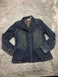 Faded Glory Jeansjacke Damen Größe M Baumwolle Blau Dark Wash - Bild 1 von 12