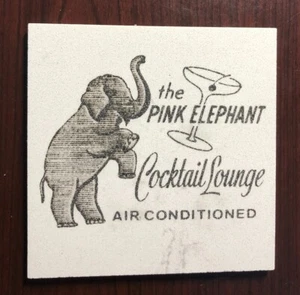 Hotel Harrington Pink Elephant Cocktail Lounge Marble Coaster - Picture 1 of 1