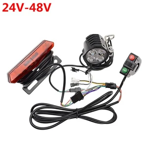 E-bike 24V/36V/48V Scheinwerfer & Rücklicht Blinker Bremslicht Hupe Schalter Kit - Picture 1 of 21