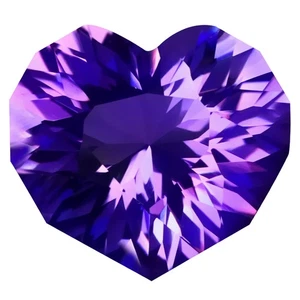 6.22 ct HEART CUT (12 X 13 MM) PURPLE UNHEATED / UNTREATED PURPLE AMETHYST - Picture 1 of 1