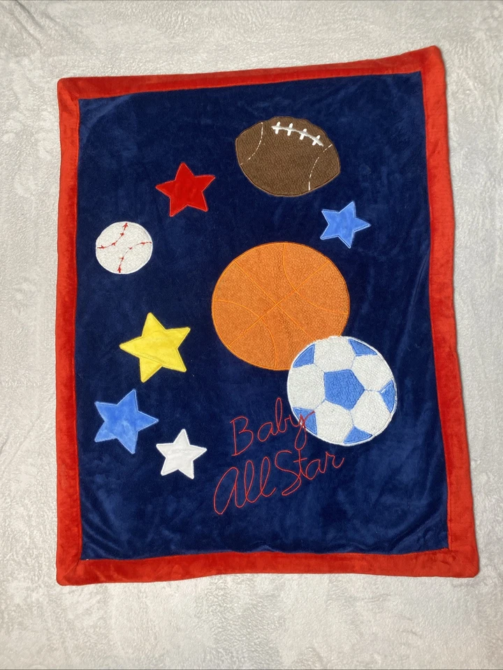 Manta deportiva Koala Baby All Star azul roja bebé sherpa fútbol baloncesto Foto 1 de 4