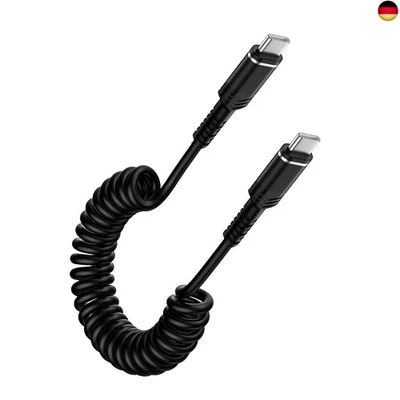 USB C Kabel Spiralkabel?0.4M-1.8M? 60W iPhone Ladekabel USB C auf USB C - Bild 1 von 4