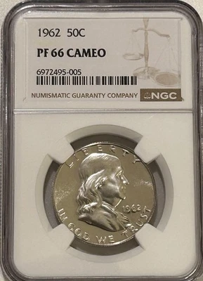 1962 Proof Franklin Silver Half Dollar NGC PF66 Cameo - Image 1 of 4