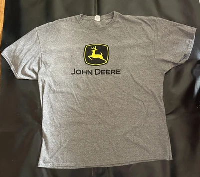 Camiseta gris John Deere talla XXL logotipo de ciervo talla 2XL Foto 1 de 3