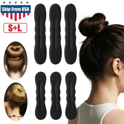 6× Hair Donut Bun Maker Magic Styling French Chignon Ballet Sock Updo DIY Tool - Image 1 of 4