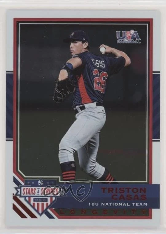 2017 Panini USA Baseball Stars & Stripes Longevity Ruby /249 Triston Casas #47 - Image 1 of 2