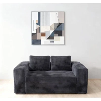 Sofá Cloud Loveseat con espuma viscoelástica, gris pana, sin montaje 62,99"L Foto 1 de 4