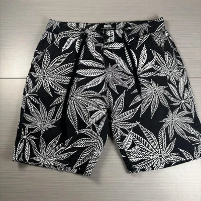 DGK Shorts Mens 36 Black Weed Leaf Print Chino Streetwear 100% Cotton Skate 420 - image 1 of 4