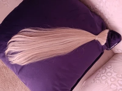 MUY RARO Virgen Rubio Cabello Humano 15" Ramo Foto 1 de 4