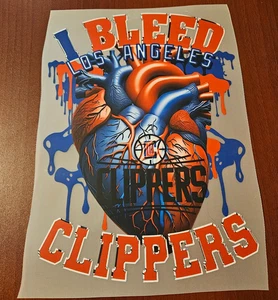 Los Angeles Clippers Colorful 8" DTF Heat Transfer Iron On FREE Shipping (C4/2) - Picture 1 of 1
