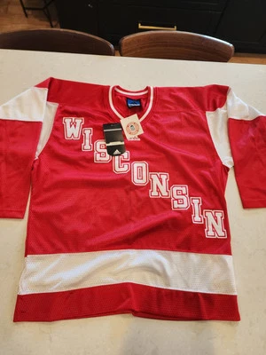 Wisconsin Badgers Mesh Adidas Hockey Jersey. Size 48. New With Tags - Image 1 of 4