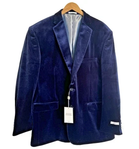 Chaqueta de Terciopelo Azul VINCI NUEVA CON ETIQUETAS Talla 4XL Zafiro Abrigo Deportivo Boda Blazer - Imagen 1 de 6