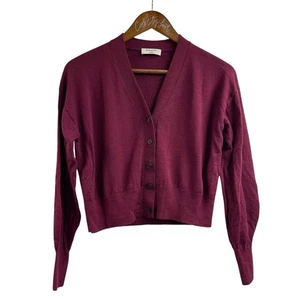Babaton Strickjacke Pullover weinrot 2XS 100% Merinowolle Aritzia - Bild 1 von 6