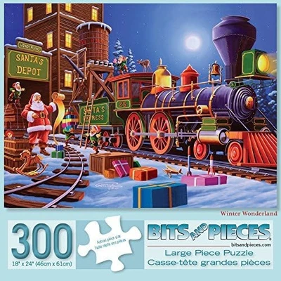 Bits and Pieces Puzzle RARE Winter Wonderland 300 Pieces 18x24 by Geno Peoples - Image 1 of 3