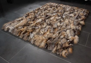 2595 Golden Cross Fox Sides Fur Rug Genuine Pelt Carpet Real Fur Area Fur Carpet - Picture 1 of 8