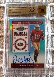 2019 Contenders Optic Deebo Samuel Rookie Ticket Auto RC Teal 45/149 BGS 9.5! - Picture 1 of 1