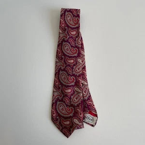 Knize Krawatte Herren Ganzseide Krawatte Klassisch Paisley Lila Rot Zeitlos Vintage Selten - Bild 1 von 7