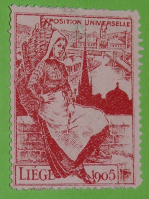 CINDERELLA TIMBRE 1905 EXPOSITION UNIVERSELLE LIEGE BELGIQUE BELGIË - Photo 1/2
