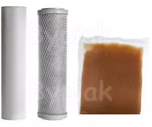 2 Pre Filters RO & 1 Ltr DI Resin Replacement for 4 Stage Reverse Osmosis 3 PCS - Picture 1 of 4