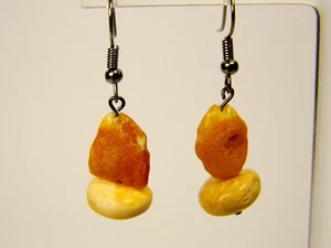 Baltic Amber Dangle Drop Earrings Multicolor Natural Stone Genuine Gemstone 1265 - Picture 1 of 12